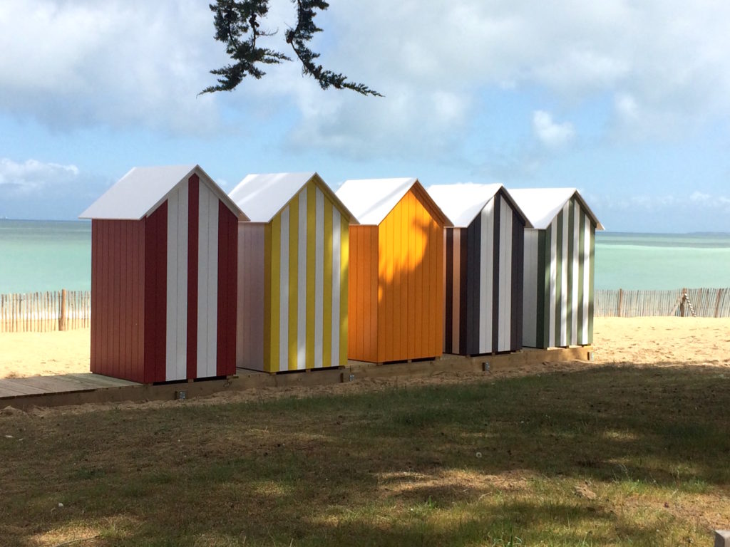 cabanes de plage sur l'île d'Oléron